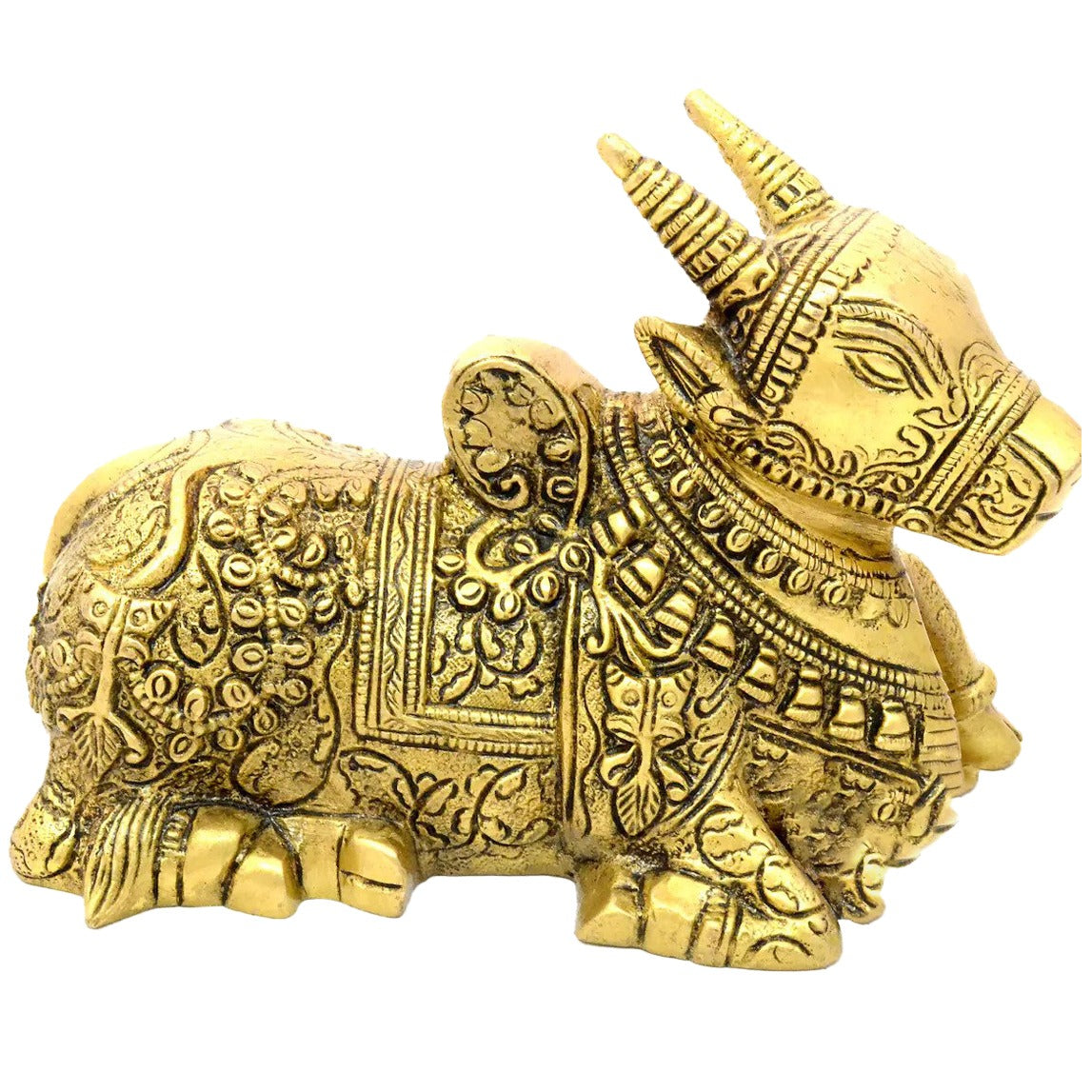 Brass retailer Sitting Nandi Cow Statue, Brass Cow Figurine, Sacred Bull Of Shiva, Home Temple Decor, Indian Homeware