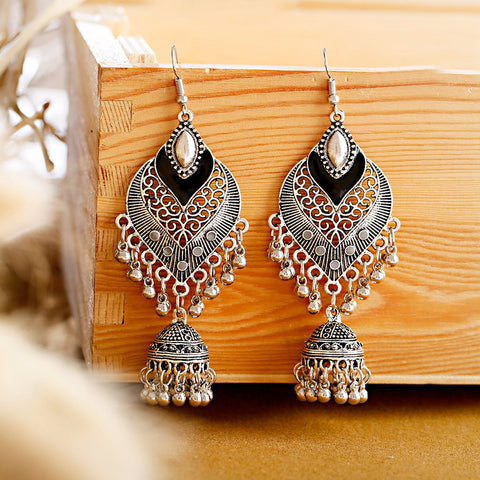 Oxidized Leaf Design with Jhumki (E878)