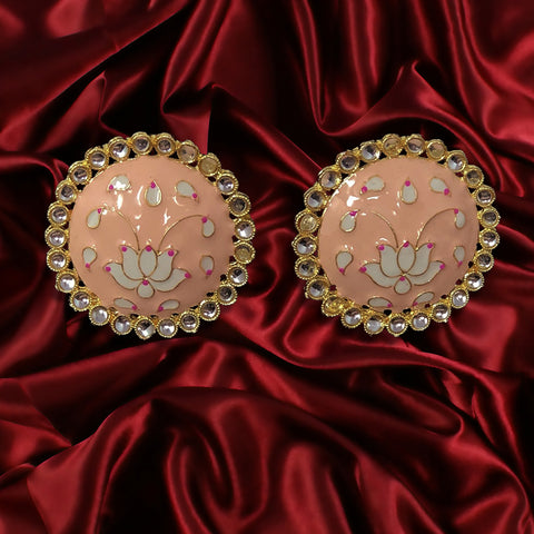 Beautiful Lotus Design Studs (E873)