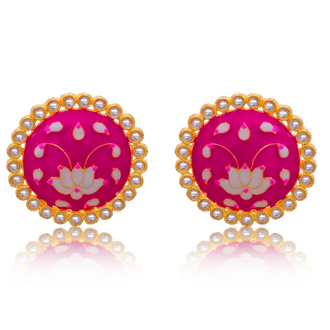 Beautiful Lotus Design Studs (E873)