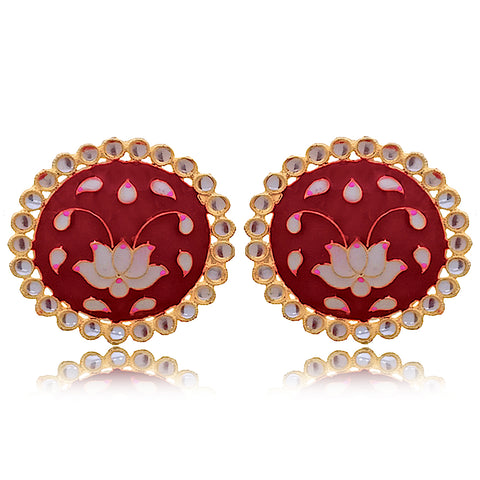 Beautiful Lotus Design Studs (E873)