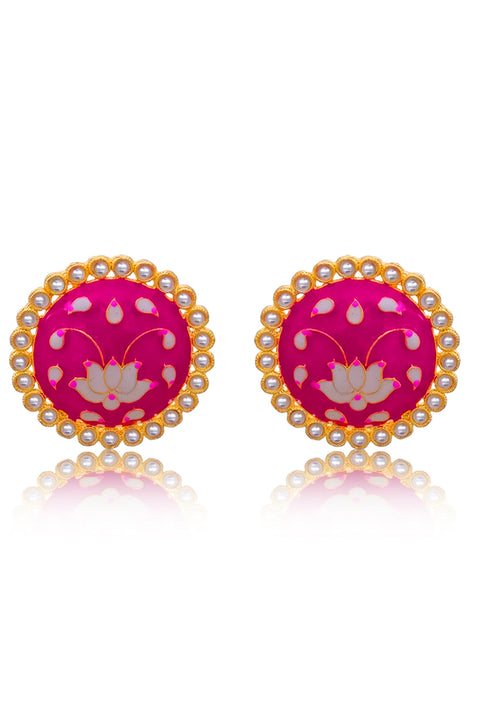 Beautiful Lotus Design Studs (E873)