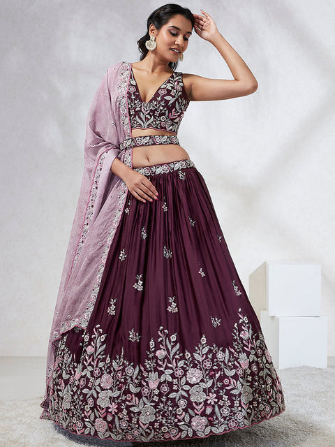 Burgundy Lehenga