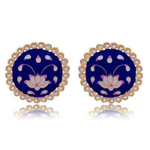 Beautiful Lotus Design Studs (E873)