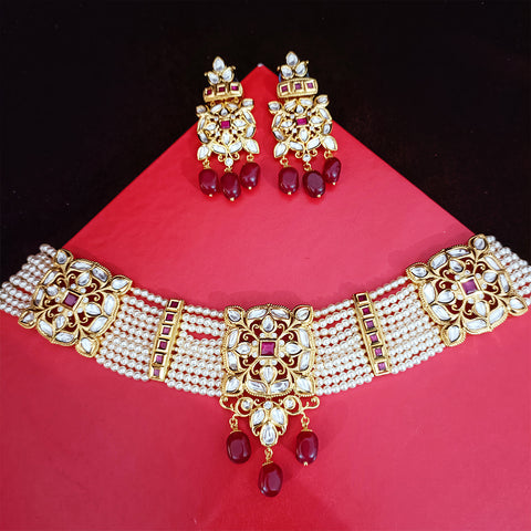 Designer Multi Layer Royal Kundan Necklace with Earrings (D433)