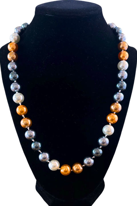 Pearl Necklace Mixed Color Pearl Chain (D947)