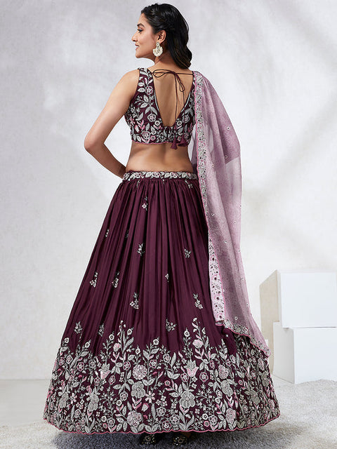 Burgundy Lehenga