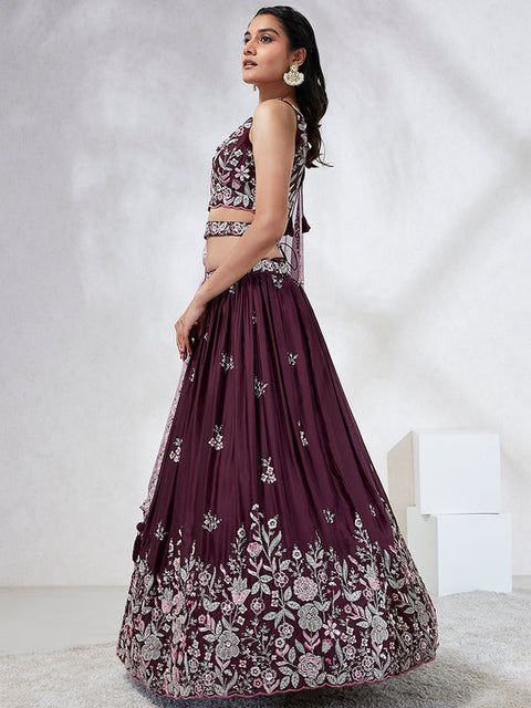 Burgundy Lehenga