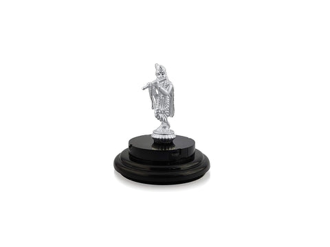 999 Pure Silver Circular Krishna Idol - PAAIE