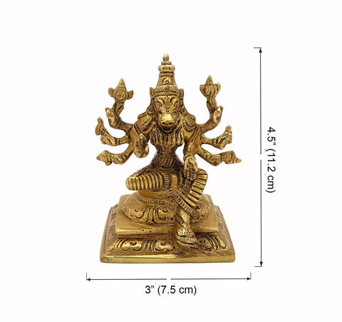 Brass 4.5 Inches Varahi Statue, Varahi Amman Statue, Brass God Idols, Golden, Standard, Pack of 1 (Design 138)