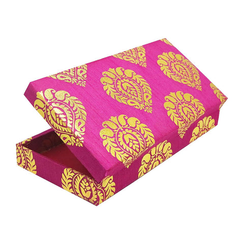 Silk and Wooden Shagun Cash Box for Gifting of Multiple Occasions