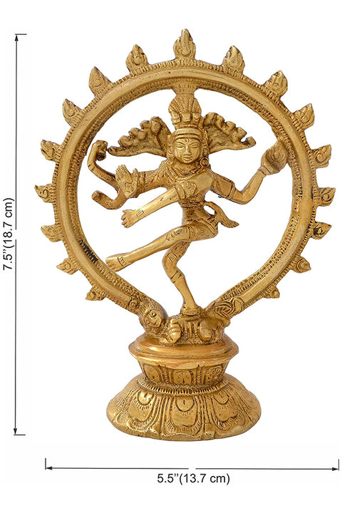 Brass Natraj with Carving Showpiece, Home Décor, Standard, Pack of 1(Design 95)