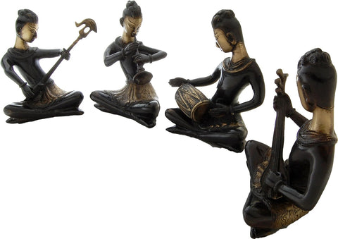 Brass Musical Ladies Set of Four (4 Pcs) Showpiece(Design 127)