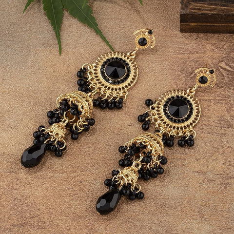 Faux Pearl Decor Jhumka Drop Earrings (E839)