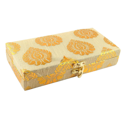 Silk and Wooden Shagun Cash Box for Gifting of Multiple Occasions