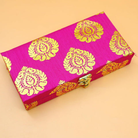 Silk and Wooden Shagun Cash Box for Gifting of Multiple Occasions