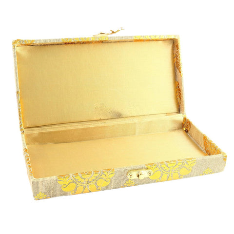 Silk and Wooden Shagun Cash Box for Gifting of Multiple Occasions