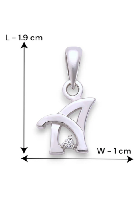 Letter "A" 925 Sterling Silver Small Studded Pendant