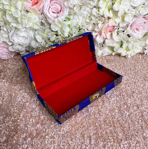 Silk and Wooden Shagun Cash Box for Gifting of Multiple Occasions