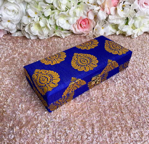 Silk and Wooden Shagun Cash Box for Gifting of Multiple Occasions