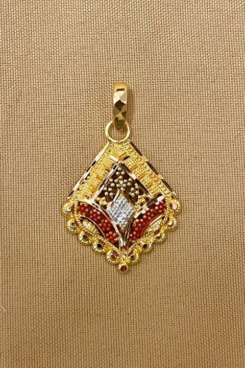 22 KT Gold Designer Multicolor Pendant Set (D119)