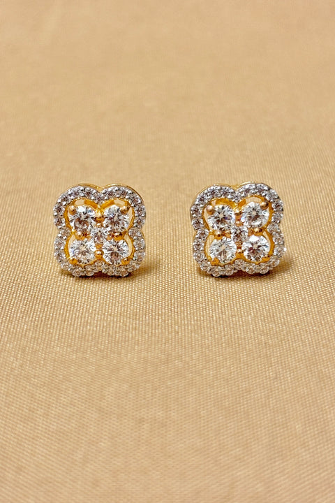 22 KT Gold Designer Women Flower Diamond Pendant Set (D67)