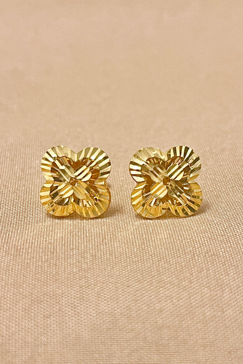 22 KT Gold Clover Studs (D74)