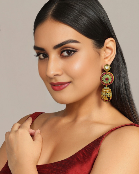 Gold Plated Kundan Premium Earrings