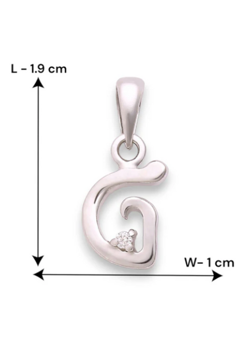 Letter "G" 925 Sterling Silver Small Studded Pendant