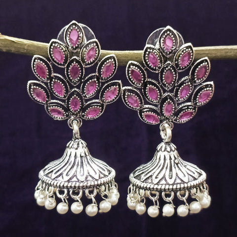 Traditional Style Oxidized Earrings with Stone for Casual Party (E96)