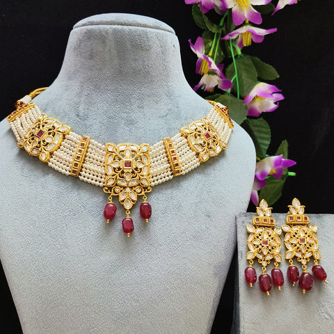 Designer Multi Layer Royal Kundan Necklace with Earrings (D433)