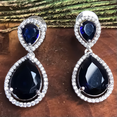 American Diamond Earrings With Stone (E874)