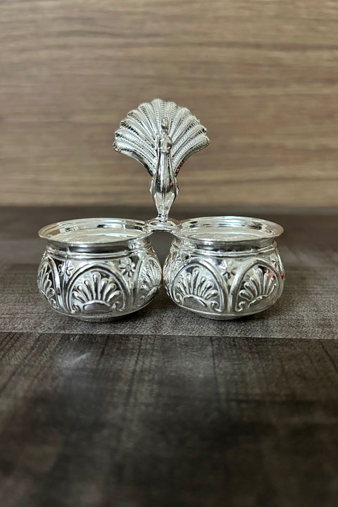 925 Pure Silver Designer Kumkum Box (Design 49)