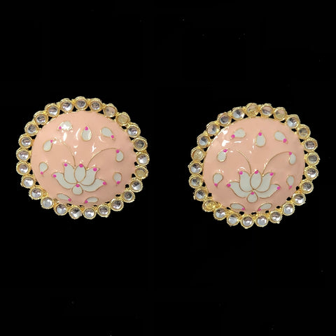 Beautiful Lotus Design Studs (E873)