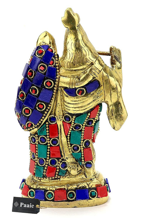 Gemstone Work Brass Radha Krishna Pair Idol, Standard, Pack of 1(Design 82)