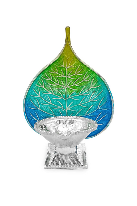 925 Silver Leaf Diya (Design 2)