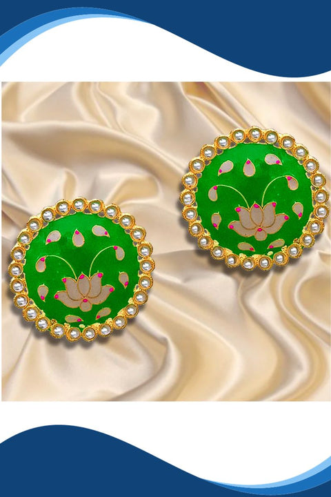 Beautiful Lotus Design Studs (E873)