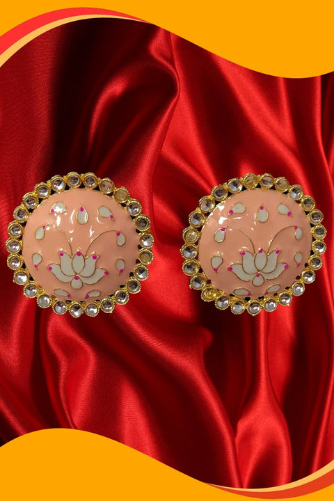 Beautiful Lotus Design Studs (E873)