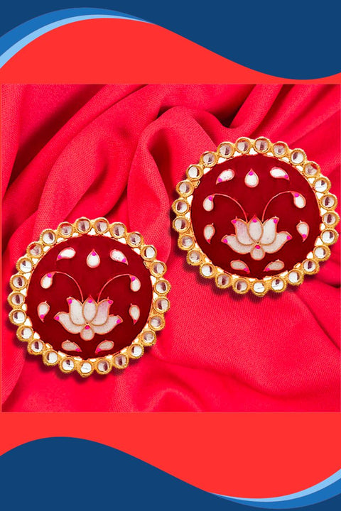 Beautiful Lotus Design Studs (E873)