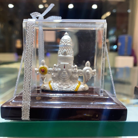 999 Pure Silver Small Lord Bala Ji Idol in Rectangular Base - PAAIE