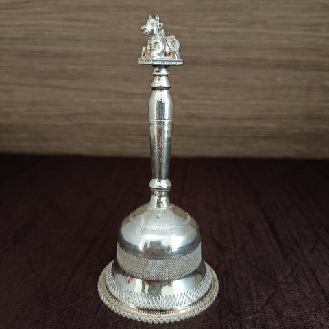 925 Solid Silver Pooja Hand Bell (D5)