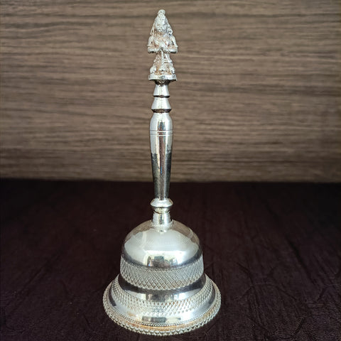 925 Solid Silver Pooja Hand Bell (D6)