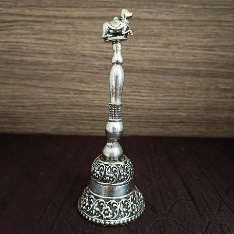 925 Solid Silver Pooja Hand Bell (D7)