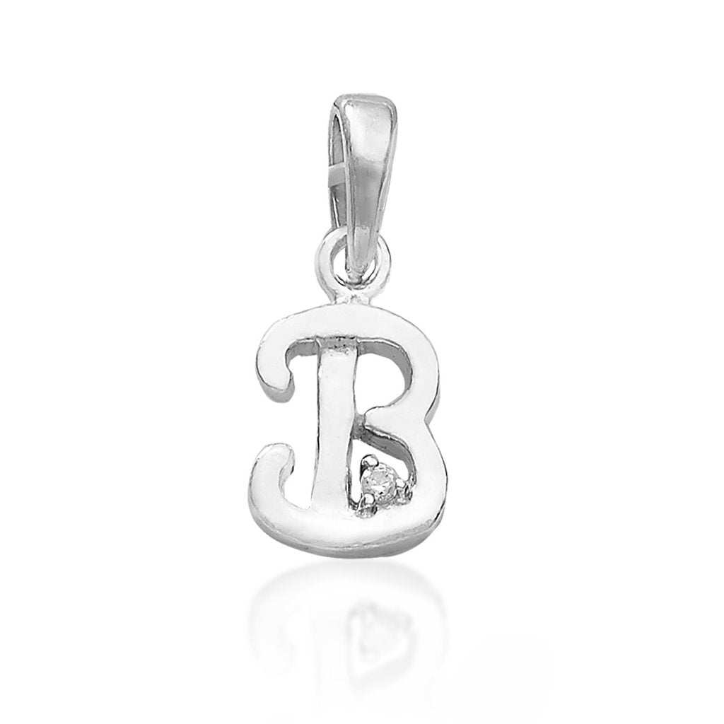 Letter "B" 925 Sterling Silver Small Studded Pendant– PAAIE