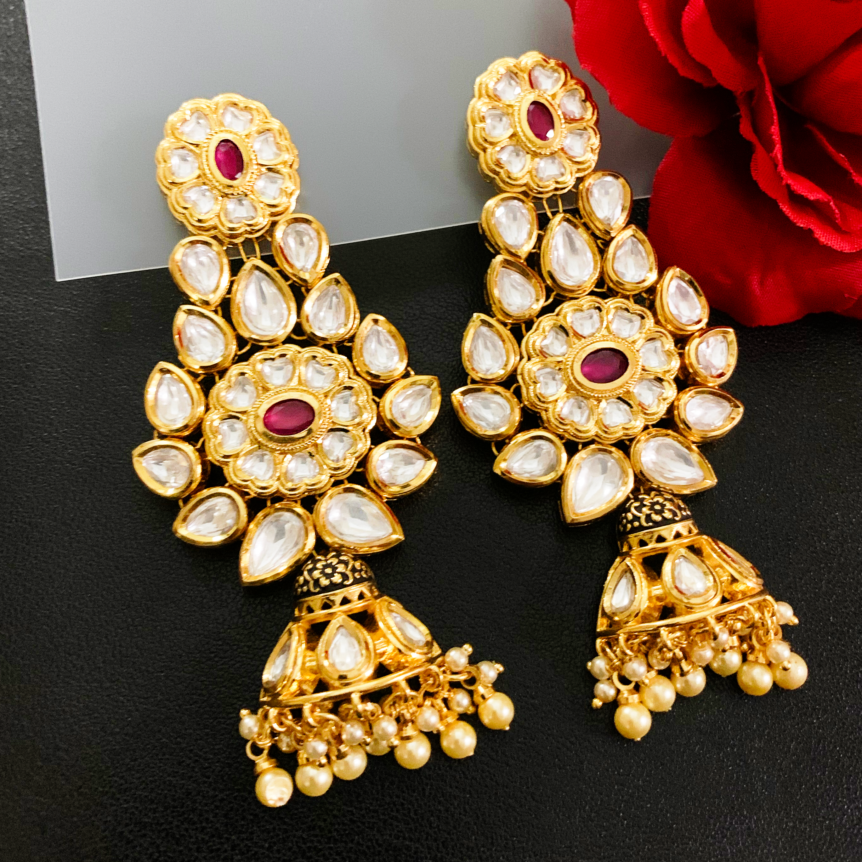 Yellow Color Stone Kundan Earring - Navratri Sale - Garba Jewelry – The  Fineworld