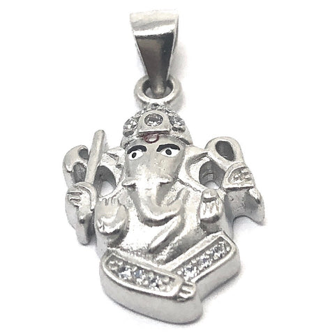 925 Silver Ganesha sitting Crisscross Pendant - PAAIE