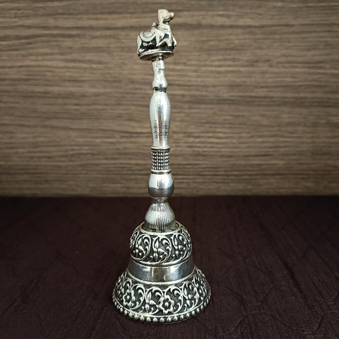 925 Solid Silver Pooja Hand Bell (D7)