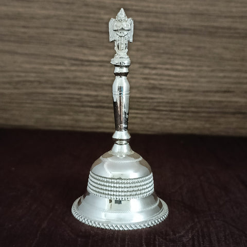 925 Solid Silver Pooja Hand Bell (D2)